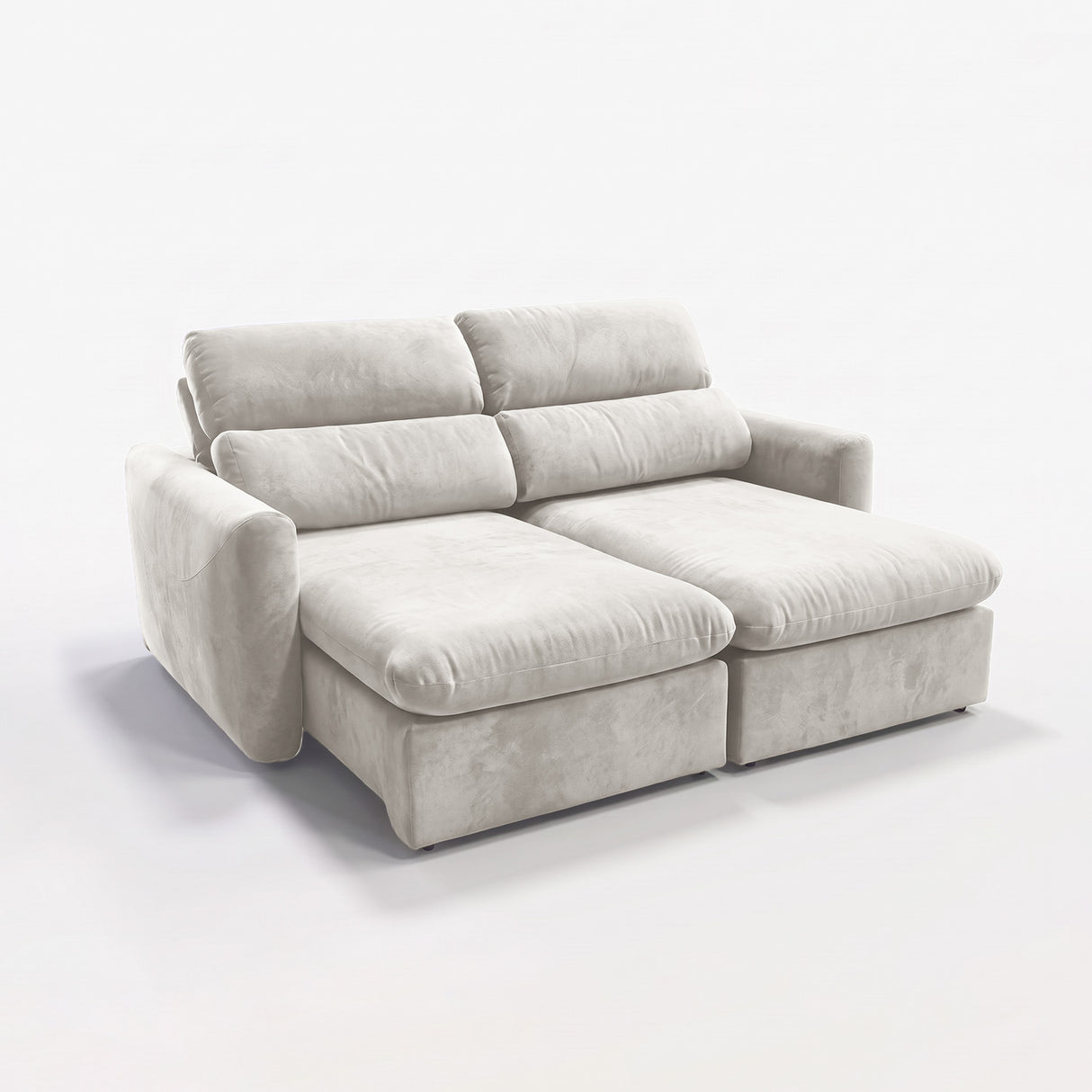 Sofá 2 Cuerpos Paris Tela Beige - 2.54m
