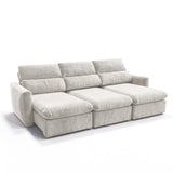 Sofá 3 Cuerpos Paris Tela Beige - 3.04m
