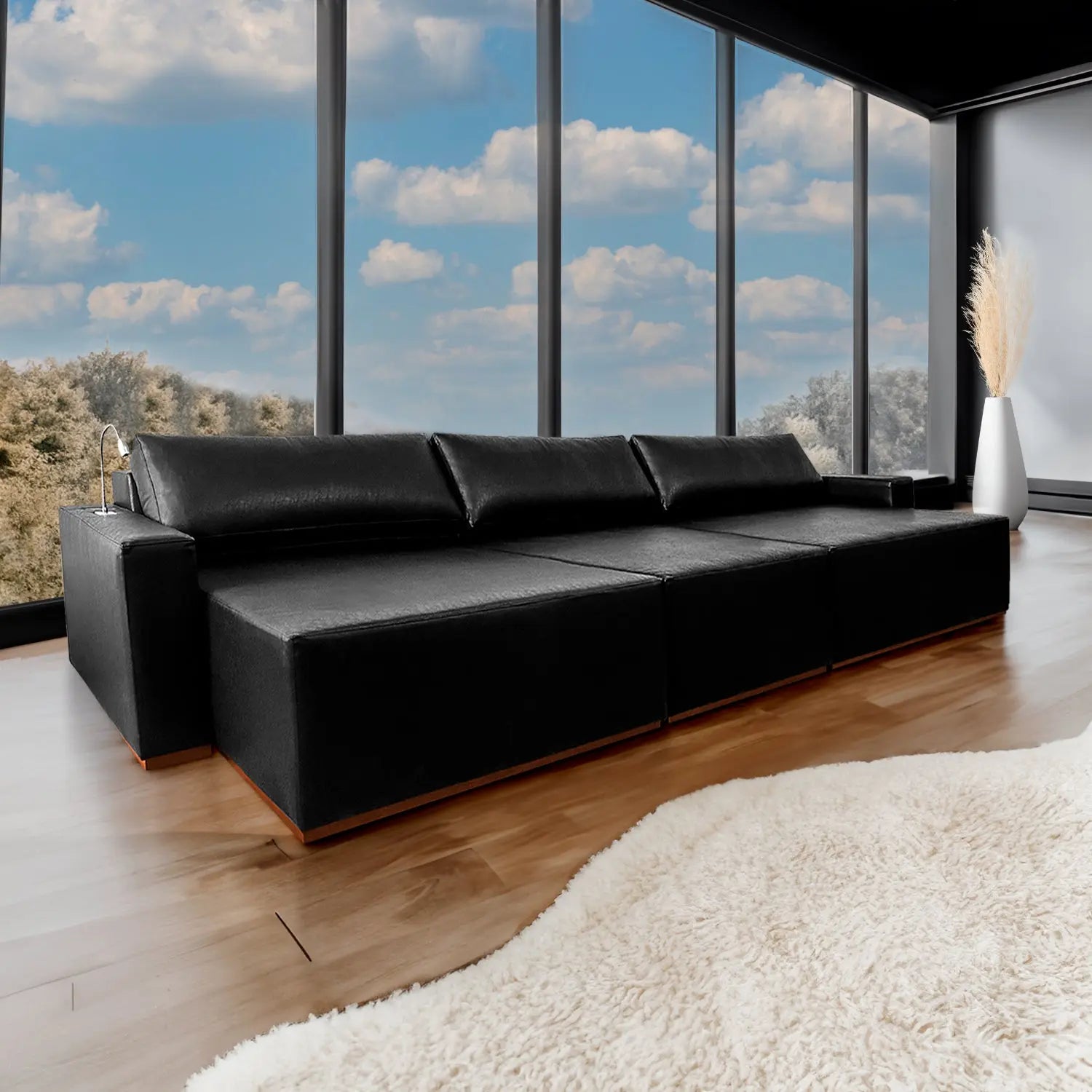 Sofá Imperial Eco Cuero con Carga touch y Luminaria Di Qualita