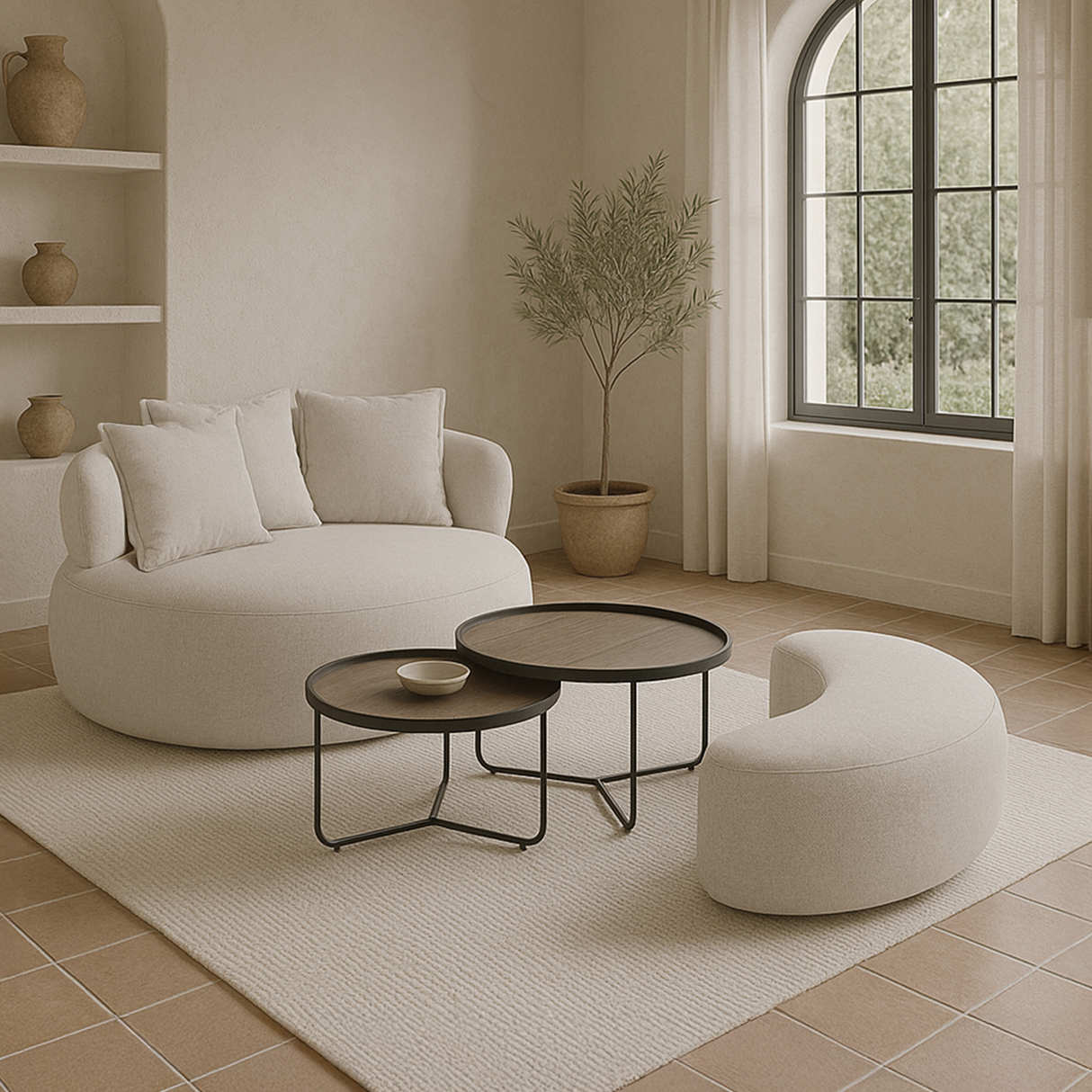 Poltrona con base giratoria Charlotte