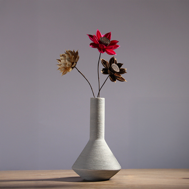 Florero Gris Grande Kelida Porcelana