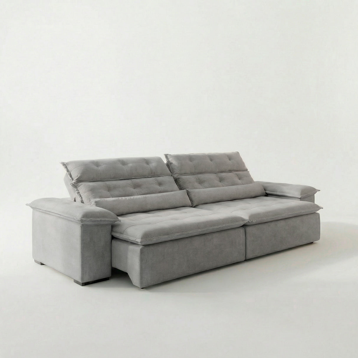 Sofá 2 Cuerpos Prediletto Tela Gris - 2.20m