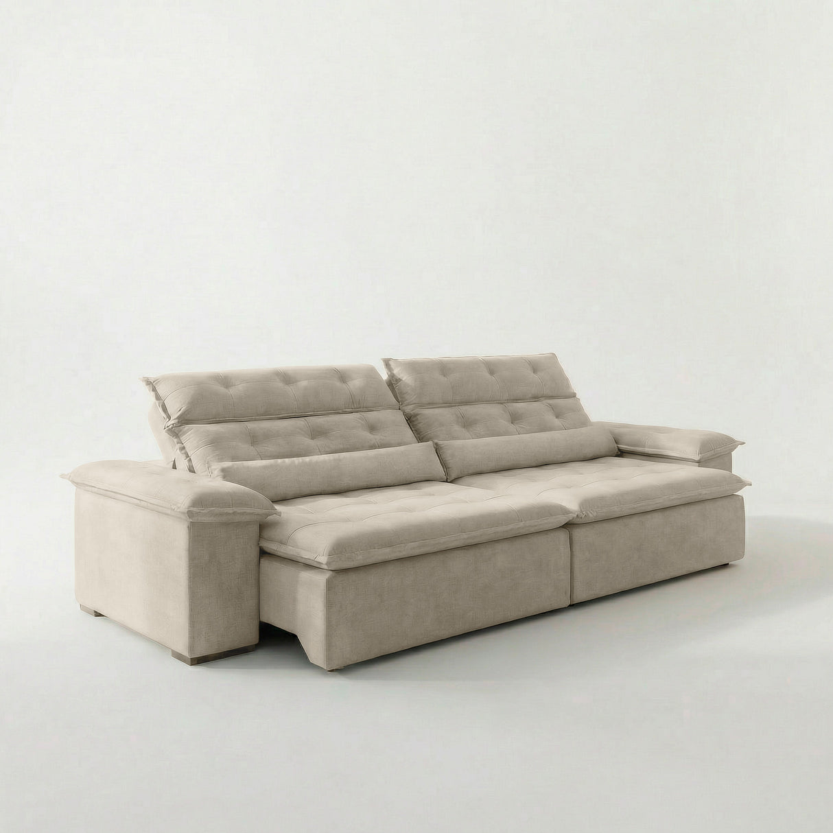 Sofá 2 Cuerpos Prediletto Tela Beige - 2.60m