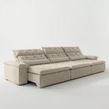 Sofá 3 Cuerpos Prediletto Tela Beige - 3.60m
