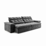Sofá 2 Cuerpos Prediletto Tela Gris Oscuro - 2.40m