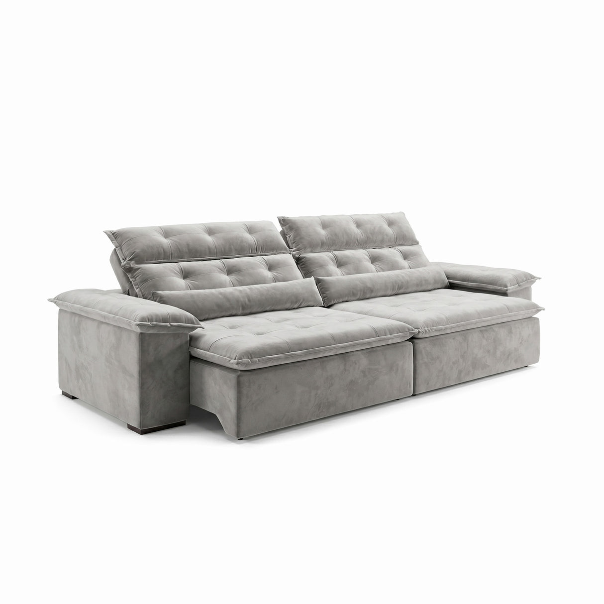Sofá 2 Cuerpos Prediletto Tela Gris Claro - 2.80m