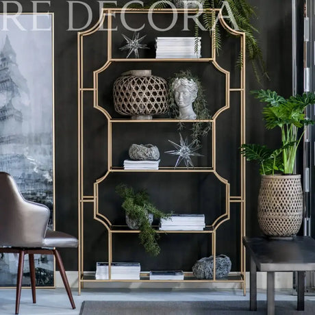 Repisa moderna de metal con vidrio