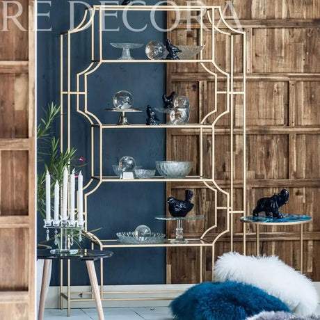 Repisa moderna de metal con vidrio