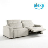 Sofá 2 Cuerpos Trivor Compatible con Alexa Tela Beige - 2.22m a Confección