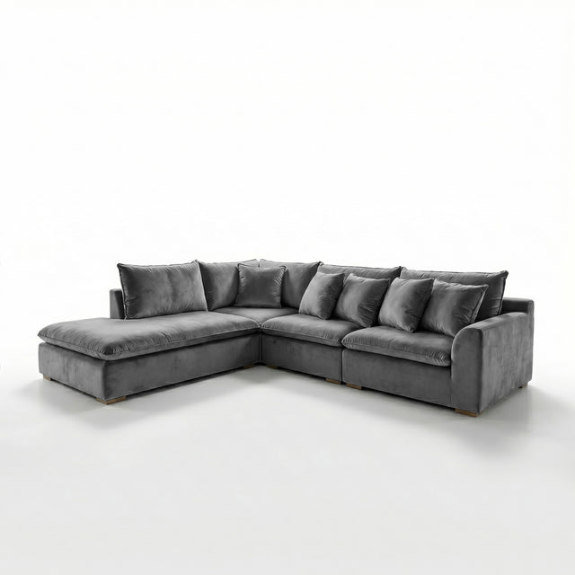 Atualittá con Chaise Gris Oscuro Lado Izquierdo