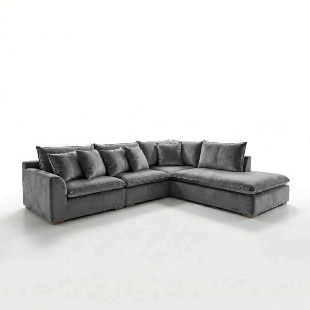 Atualittá con Chaise Gris Oscuro Lado Derecho
