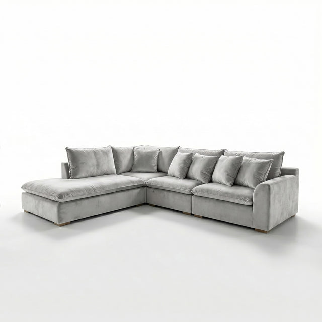 Atualittá con Chaise Gris Claro Lado Izquierdo
