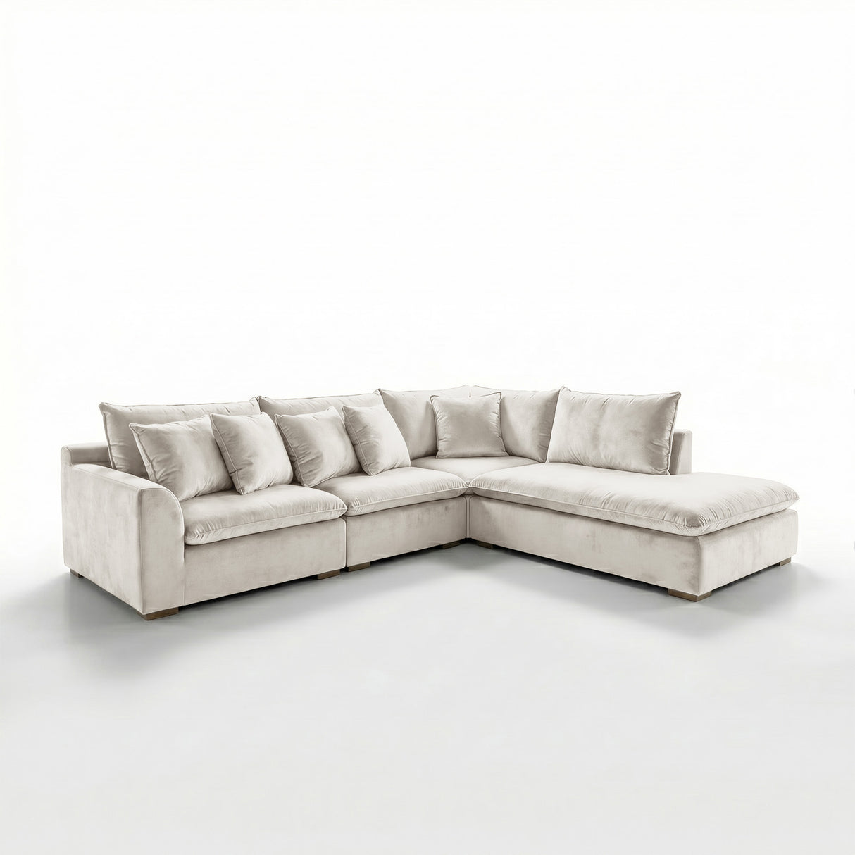 Sofá Seccional 3 Cuerpos Atualittá con Chaise Longue Derecho Tela Beige- 2.67 x 1.85m a Confección