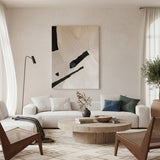 Cuadro Abstracto Líneas Beige