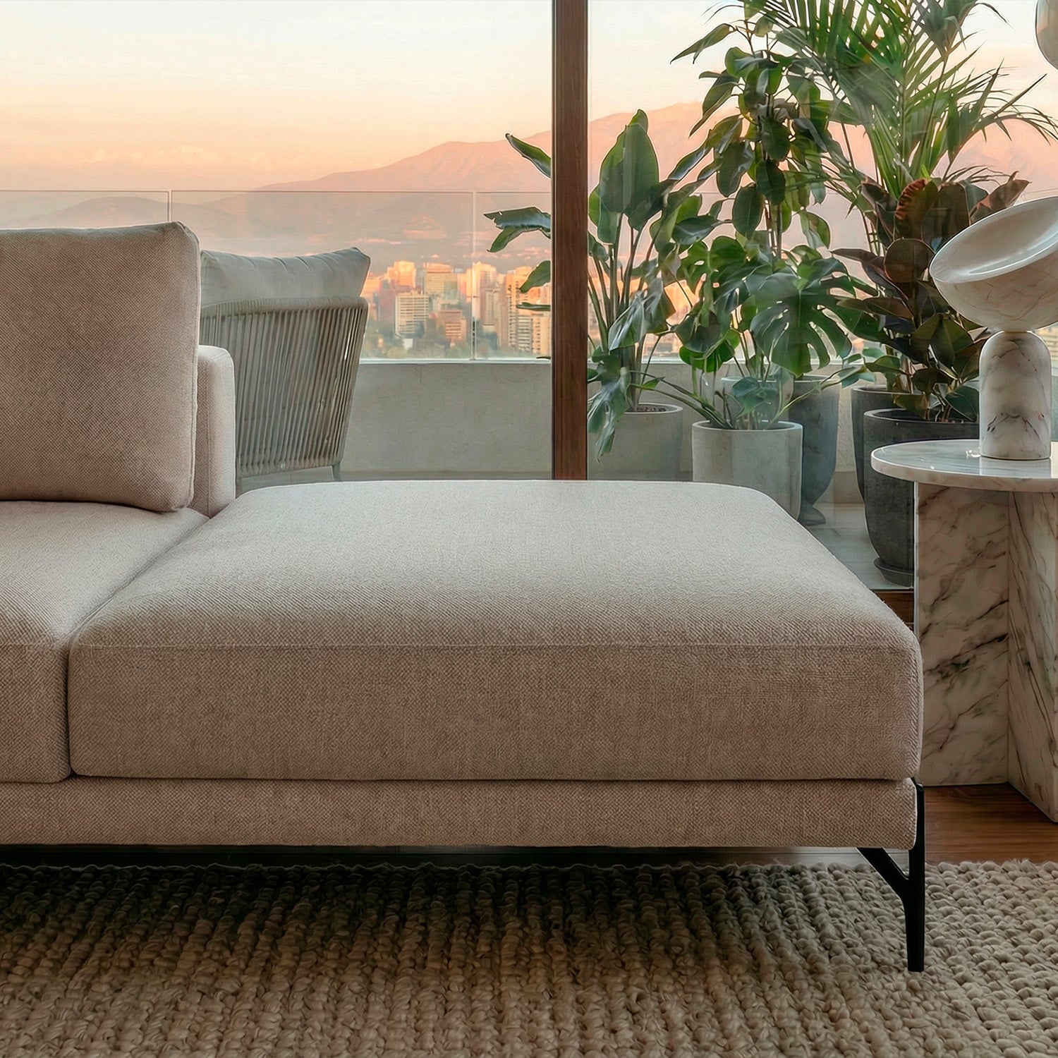 Sofá Cobble Single con Pouf