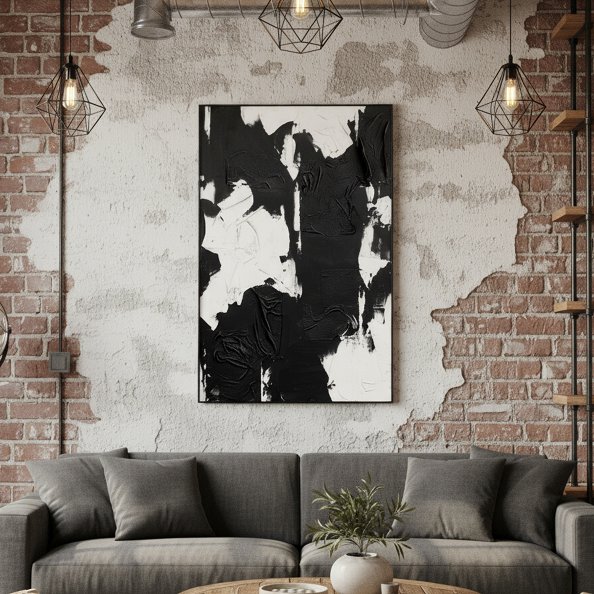 Cuadro contemporáneo black and white