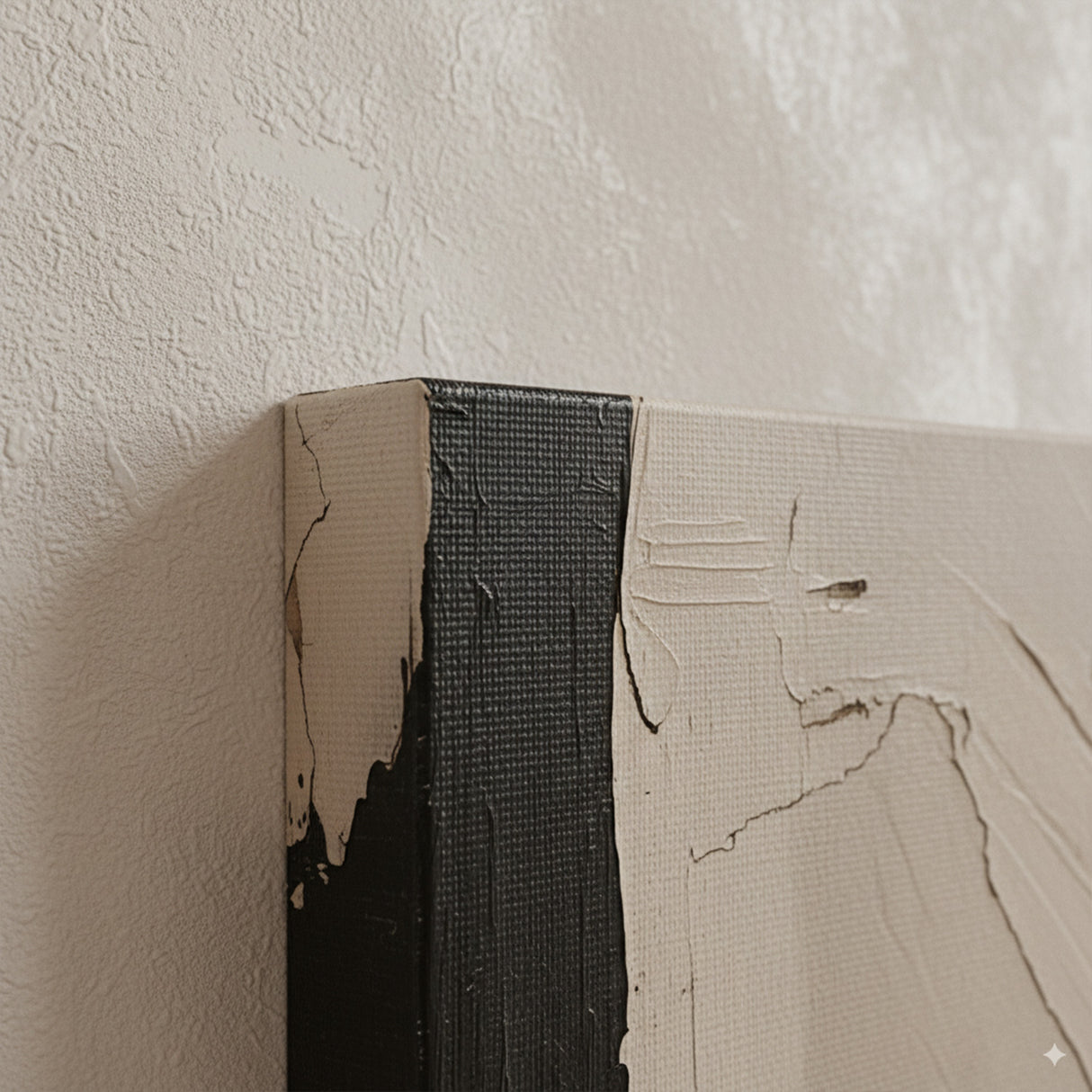 Cuadro Abstracto Líneas Beige