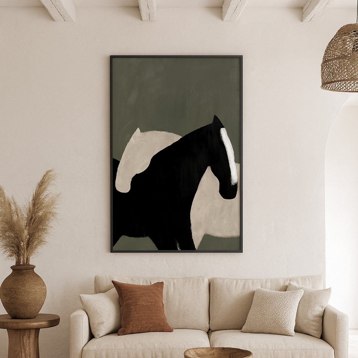 Cuadro caballos abstracto