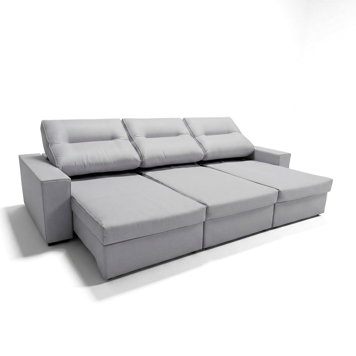 Sofá 3 Cuerpos Houston Tejido Gris 1001 - 3.14MT Stock