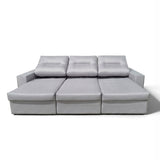 Sofá 3 Cuerpos Houston Tejido Gris 1001 - 3.14MT Stock