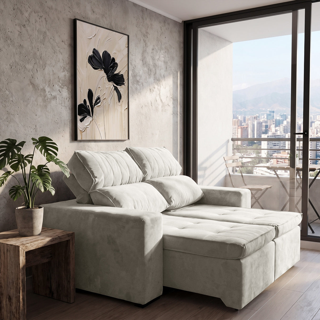 Sofá 2 cuerpos Toquio Tela Beige - 1.84m