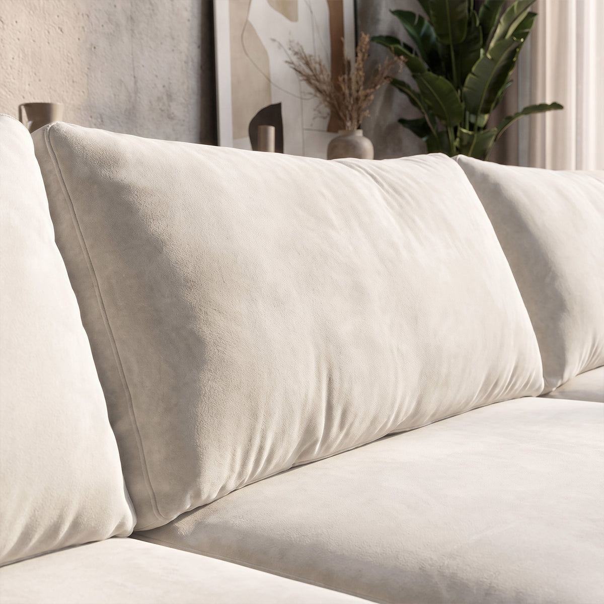 Sofá 3 Cuerpos Adesso Single Tela Beige - 3.30m a Confección