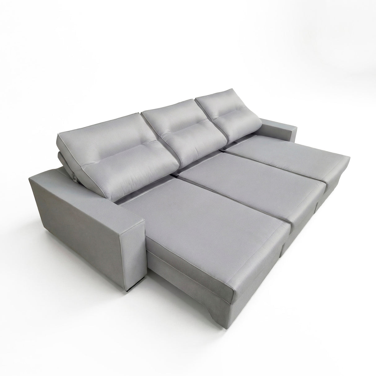 Sofá 3 Cuerpos Houston Tejido Gris 1001 - 3.14MT Stock