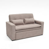 Sofá cama 2 cuerpos color café claro un metro con 50cm de ancho.