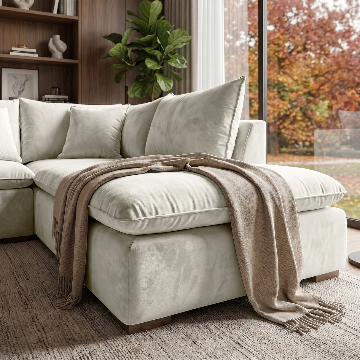 Sofá Seccional 3 Cuerpos Atualittá con Chaise Longue Derecho Tela Beige- 2.67 x 1.85m a Confección