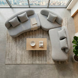 Sofá Da Vinci en L Tela Gris 13 Impermeabilizado - 1.40m + Esquina con respaldo + 1.70m Stock
