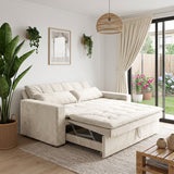 Sofá Cama 2 cuerpos Londres Tela Beige - 1.70m