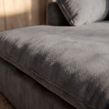 Sofá Seccional 3 Cuerpos Atualittá con Chaise Longue Izquierdo Tela Gris Oscuro - 2.87 x 2.05m a Confección