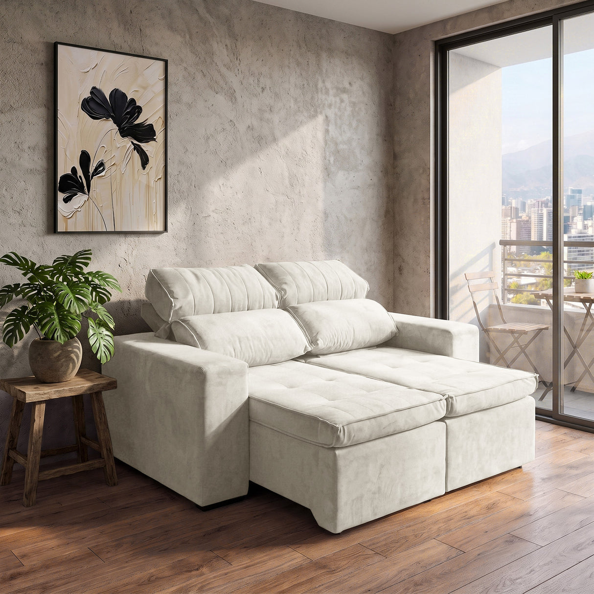 Sofá 2 cuerpos Toquio Tela Beige - 1.84m