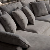 Sofá Seccional 3 Cuerpos Atualittá con Chaise Longue Izquierdo Tela Gris Oscuro - 2.87 x 2.05m a Confección