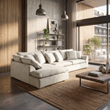 Sofá Seccional 3 Cuerpos Atualittá con Chaise Longue Izquierdo Tela Beige - 2.87 x 2.05m a Confección