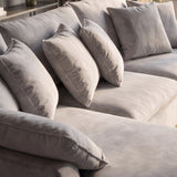 Sofá Seccional 3 Cuerpos Atualittá con Chaise Longue Izquierdo Tela Gris Claro - 2.67 x 1.85m a Confección