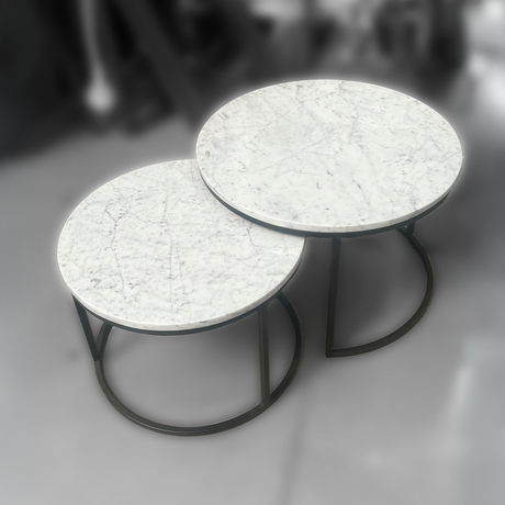Mesas de centro Nido Mármol Blanco - Set de 2 Outlet S/CAMBIO NI DEVOLUCIÓN Re Decora