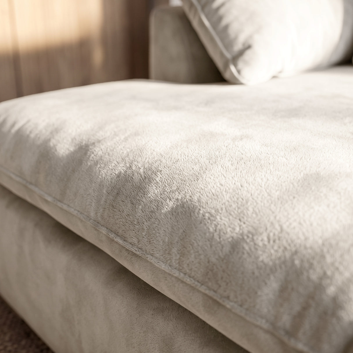 Sofá Seccional 3 Cuerpos Atualittá con Chaise Longue Izquierdo Tela Beige - 2.87 x 2.05m a Confección