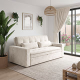 Sofá Cama 2 cuerpos Londres Tela Beige - 1.70m