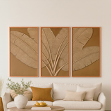 Cuadro natural plumas 3 set