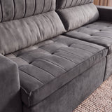 Sofá 2 cuerpos Toquio Tela Gris oscuro - 2.44m