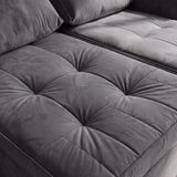 Sofá 2 cuerpos Toquio Tela Gris Oscuro- 2.24m
