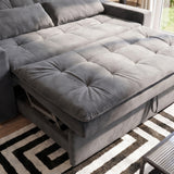 Sofá Cama 2 cuerpos Londres Tela Gris oscuro - 1.90m