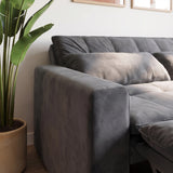 Sofá Cama 2 cuerpos Londres Tela Gris oscuro - 1.90m