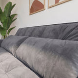 Sofá Cama 2 cuerpos Londres Tela Gris oscuro - 1.90m