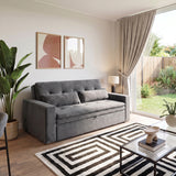 Sofá Cama 2 cuerpos Londres Tela Gris oscuro - 1.90m