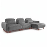 Sofá 3 cuerpos Laguna con Chaise Derecho Tela Gris oscuro - 3.68x1.38m