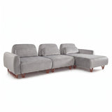 Sofá 3 cuerpos Laguna con Chaise Derecho Tela Gris claro - 3.38x1.38m