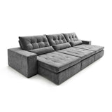 Sofá 3 cuerpos Miami Tela Gris oscuro - 3.99m