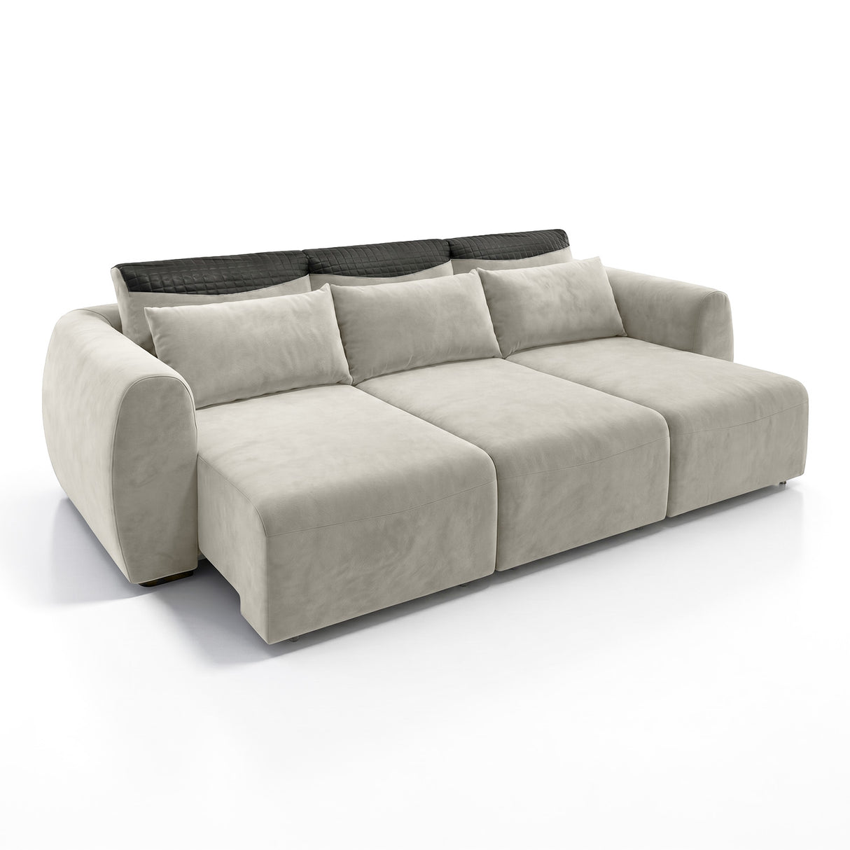Sofá 3 Cuerpos Moenia Tela Beige - 3.12m